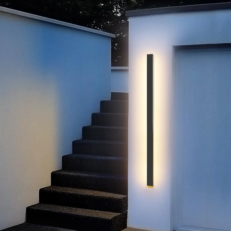 Black Linear Outdoor Wall Light