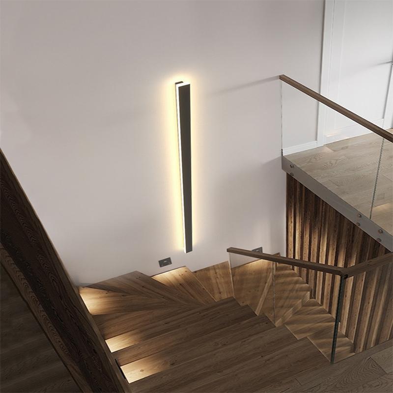 Black Linear Outdoor Wall Light