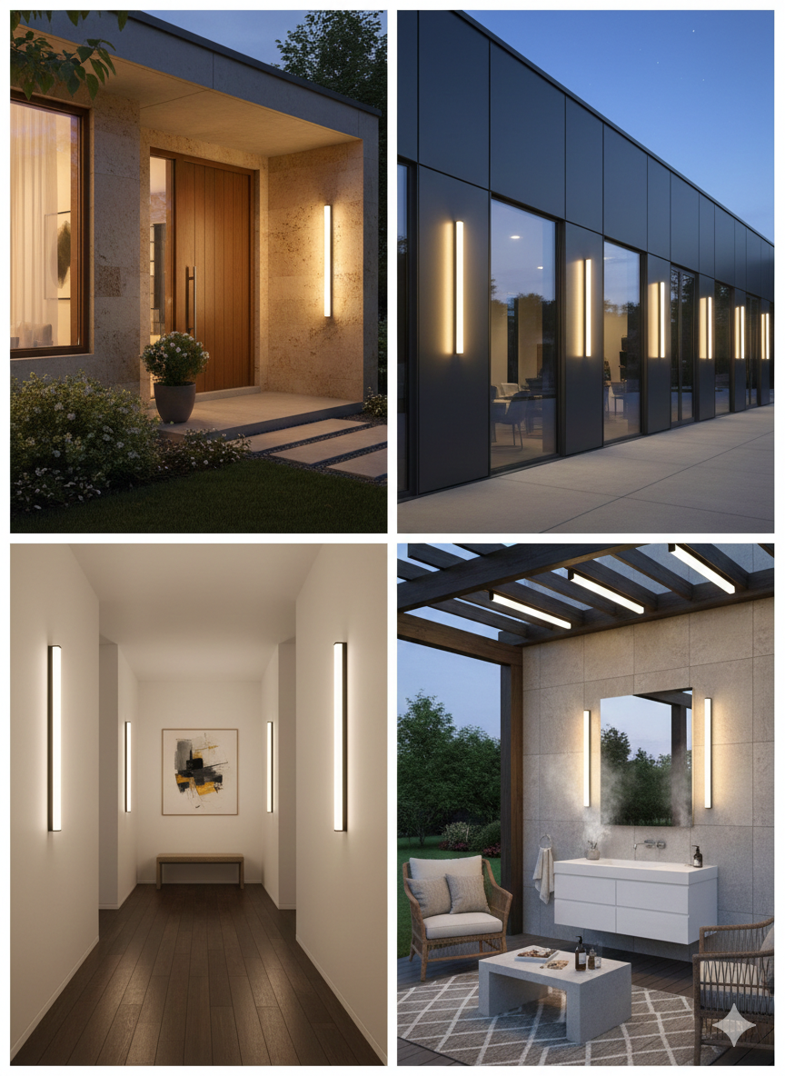 IP65 Linear Outdoor Wall Light