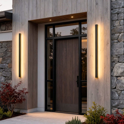 Black Linear Outdoor Wall Light