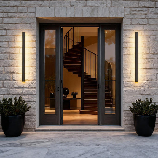 Black Linear Outdoor Wall Light